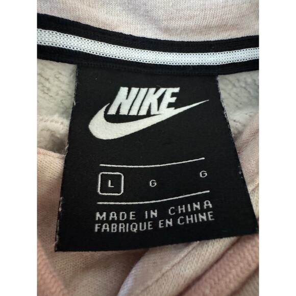 Nike Rally Pullover Sweatshirt Womens Large Heathered Pink Logo Funnel Neck - Picture 4 of 8